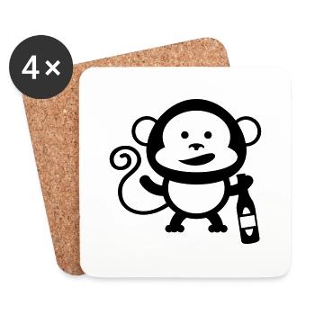 monkey beer comic - Untersetzer (4er-Set) - Weiß - Vorne