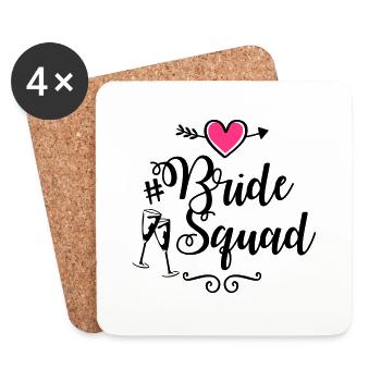 bride squad heart - Coasters (set of 4) - white - Front