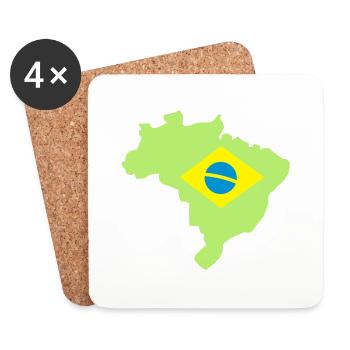 brasilien_umriss - Dessous de verre (lot de 4) - blanc - Devant