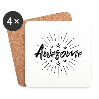 awesome - Untersetzer (4er-Set) - Weiß - Vorne