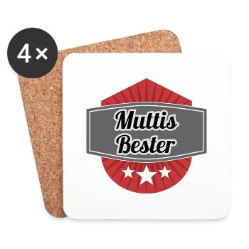 muttis bester - Untersetzer (4er-Set) - Weiß - Vorne