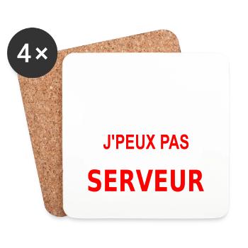j'peux pas je suis serveur - Untersetzer (4er-Set) - Weiß - Vorne