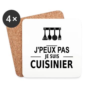 j'peux pas je suis cuisinier - Untersetzer (4er-Set) - Weiß - Vorne