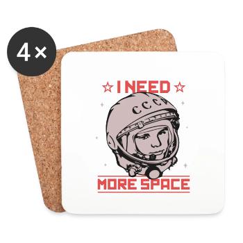 Gagarin - I Need More Space Kosmonaut Astronaut - Untersetzer (4er-Set) - Weiß - Vorne