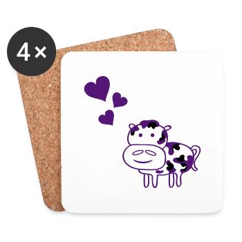 cow_in_love - Coasters (set of 4) - white - Front
