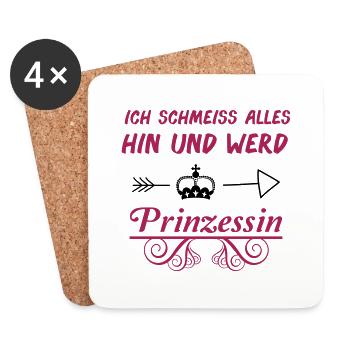 prinzessin_02 - Untersetzer (4er-Set) - Weiß - Vorne
