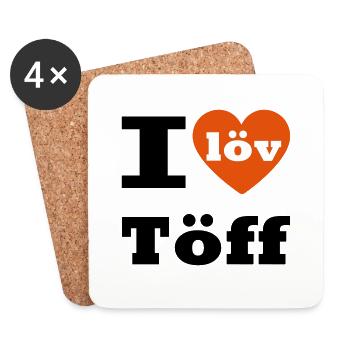 Motorcycle I love Töff gift motorcyclist - Coasters (set of 4) - white - Front