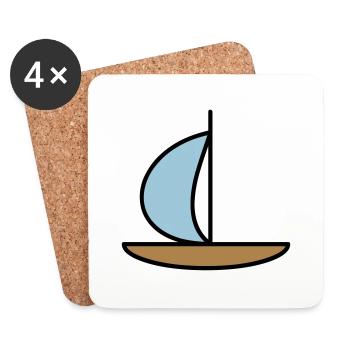 Segelboot - Untersetzer (4er-Set) - Weiß - Vorne