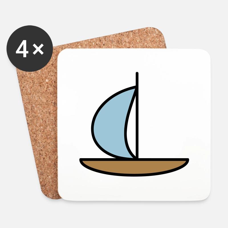 Sailboat - Coasters (set of 4) - white