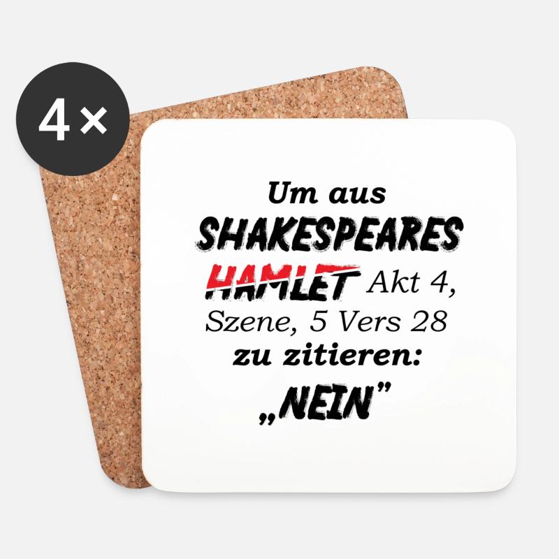 Shakespeare lustiges Hamlet Zitat Nein - Untersetzer (4er-Set) - Weiß