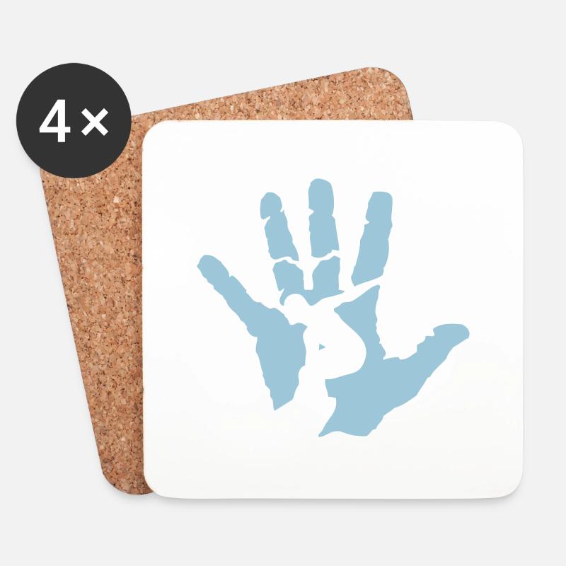 Hand Surfer Logo Surfer - Untersetzer (4er-Set) - Weiß
