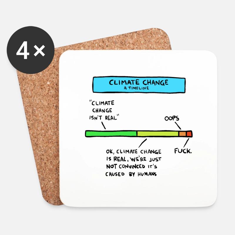 Climate change timeline - Coasters (set of 4) - white