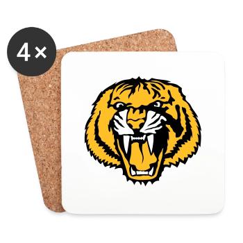 tiger tigro logo club face cartoon - Coasters (set of 4) - white - Front