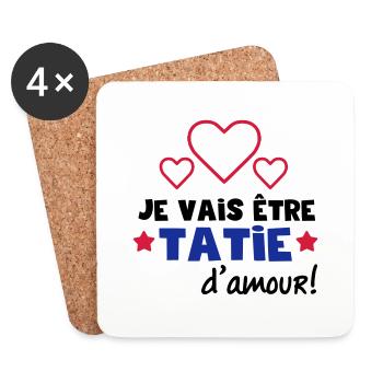 tatie d'amour - Dessous de verre (lot de 4) - blanc - Devant