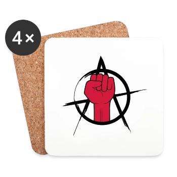 Conception de l'anarchie du logo Faust - Dessous de verre (lot de 4) - blanc - Devant