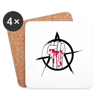 Blutige Faust Logo - Untersetzer (4er-Set) - Weiß - Vorne
