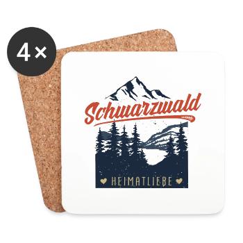 Schwarzwald, Heimatliebe - der Frontprint - Untersetzer (4er-Set) - Weiß - Vorne