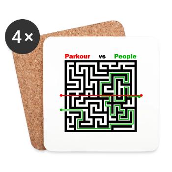 Parkour Maze parkour vs people - Coasters (set of 4) - white - Front