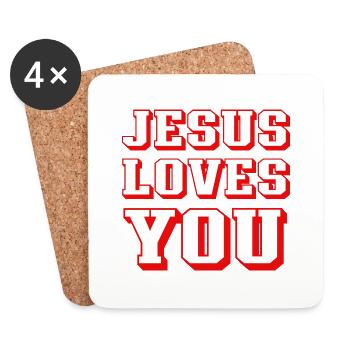 jesus for life - Untersetzer (4er-Set) - Weiß - Vorne