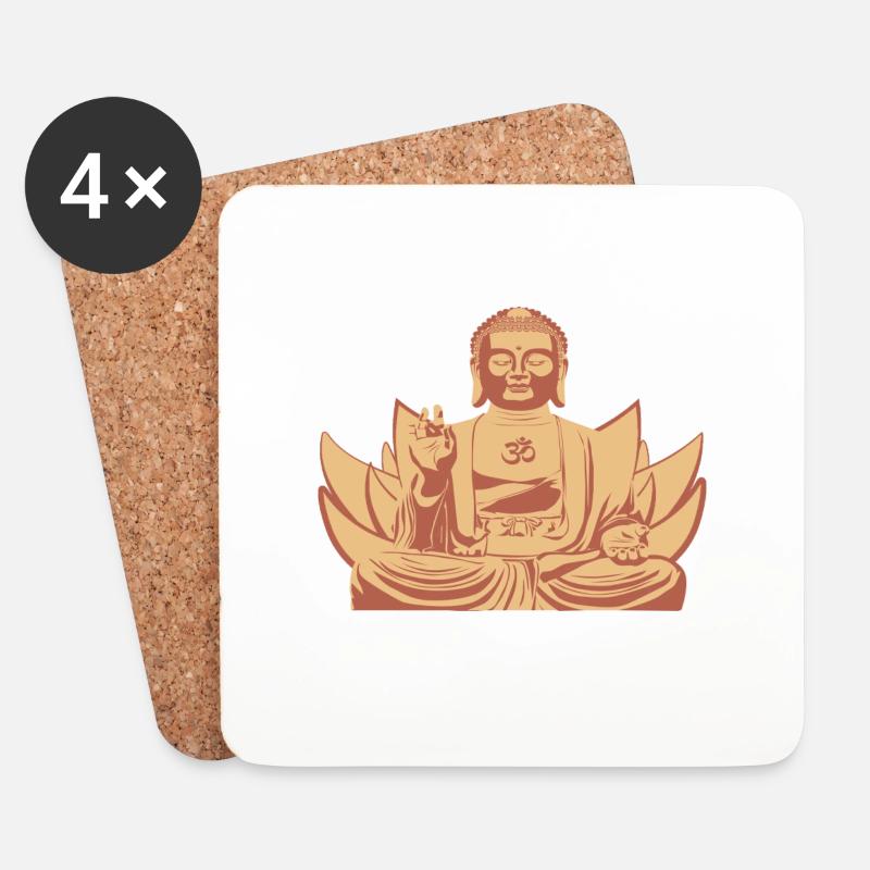 Om Buddha - Untersetzer (4er-Set) - Weiß