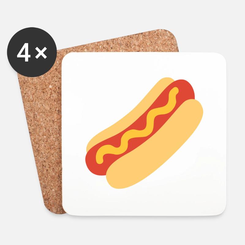 HOT DOG - Untersetzer (4er-Set) - Weiß