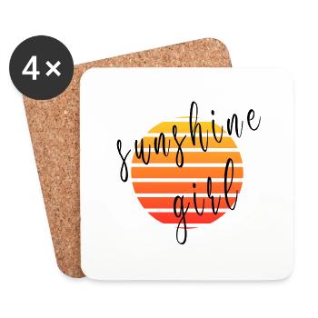 Sunshine girl - Dessous de verre (lot de 4) - blanc - Devant