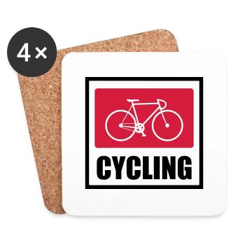 Radfahren - Radfahren - Untersetzer (4er-Set) - Weiß - Vorne