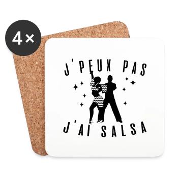 J peux pas j ai Salsa passion idée cadeau tshirt - Dessous de verre (lot de 4) - blanc - Devant