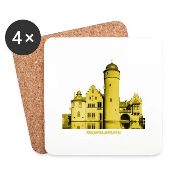 Mespelbrunn moated castle Spessart Lower Franconia - Coasters (set of 4) - white - Front