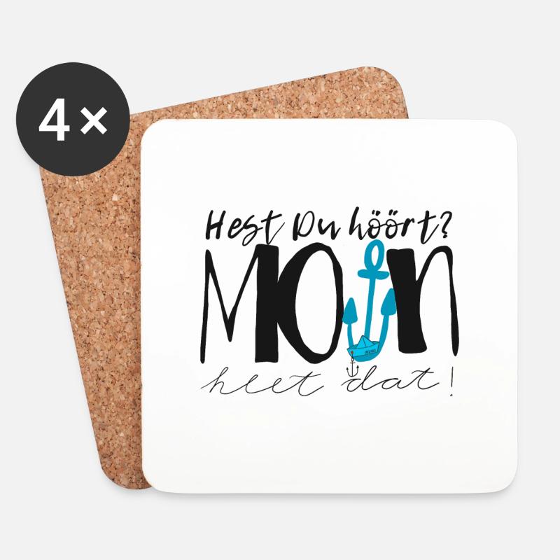 moin heet dat - Untersetzer (4er-Set) - Weiß