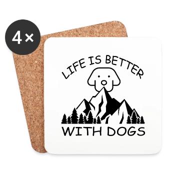 Hund Dog - Untersetzer (4er-Set) - Weiß - Vorne