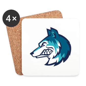 Loup - Dessous de verre (lot de 4) - blanc - Devant