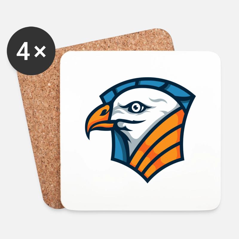 Vogellogo - Untersetzer (4er-Set) - Weiß