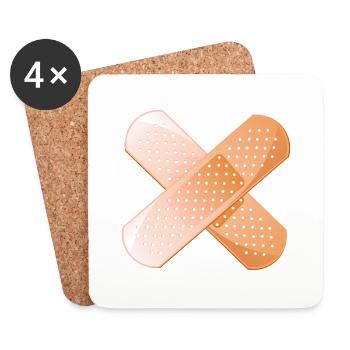 pansement pensement croise - Dessous de verre (lot de 4) - blanc - Devant