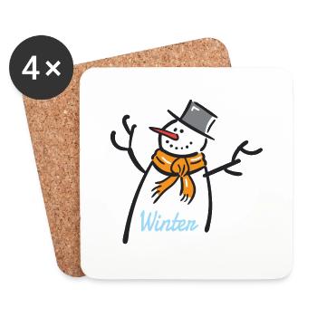 Winter - Untersetzer (4er-Set) - Weiß - Vorne