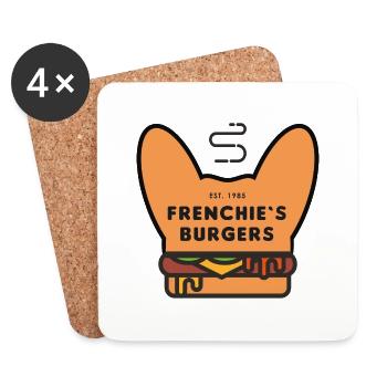 Frenchie Burger - Untersetzer (4er-Set) - Weiß - Vorne