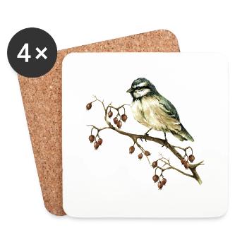 Colorful bird - Coasters (set of 4) - white - Front