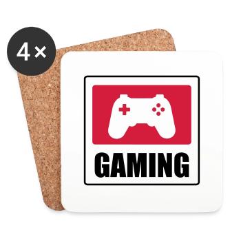 Gaming - Gamer - Untersetzer (4er-Set) - Weiß - Vorne