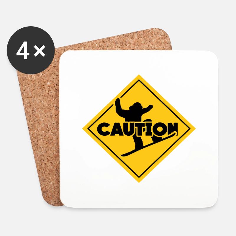 caution lenzerheide skigebiet - Untersetzer (4er-Set) - Weiß