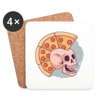Pizza Mohawk Punk - Untersetzer (4er-Set) - Weiß - Vorne