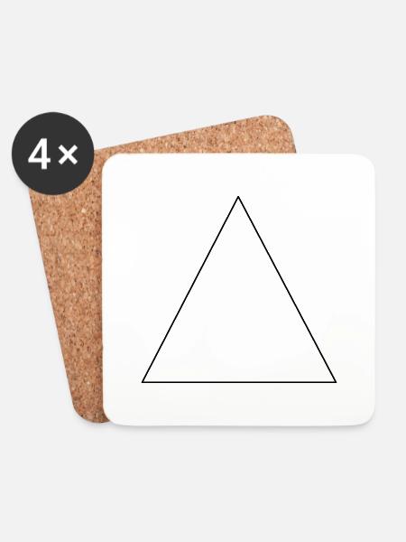 Simples Dreieck, minimalistische, Geschenkidee - Untersetzer (4er-Set) - Weiß