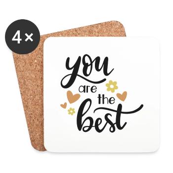 You are the best - Dessous de verre (lot de 4) - blanc - Devant
