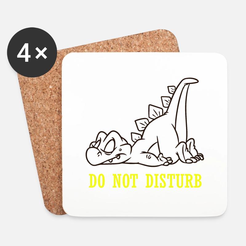 Dinosaurier Dino - Untersetzer (4er-Set) - Weiß