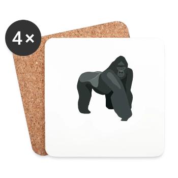 Silberrücken | Gorilla - Untersetzer (4er-Set) - Weiß - Vorne
