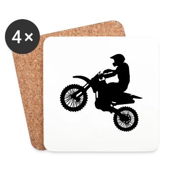 motocross - Untersetzer (4er-Set) - Weiß - Vorne