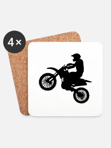 motocross - Untersetzer (4er-Set) - Weiß