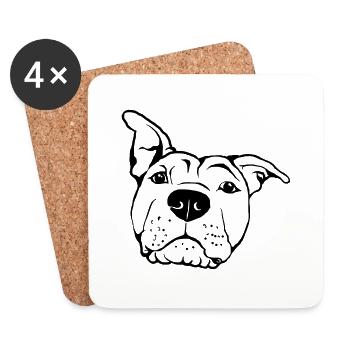 American Staffordshire Terrier - Untersetzer (4er-Set) - Weiß - Vorne