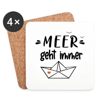 Meer geht immer - Untersetzer (4er-Set) - Weiß - Vorne
