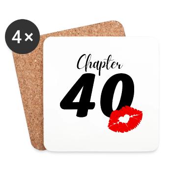40th birthday - Coasters (set of 4) - white - Front