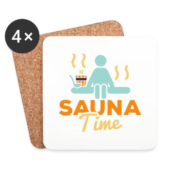 Sauna time by the Manzanita’s - Dessous de verre (lot de 4) - blanc - Devant